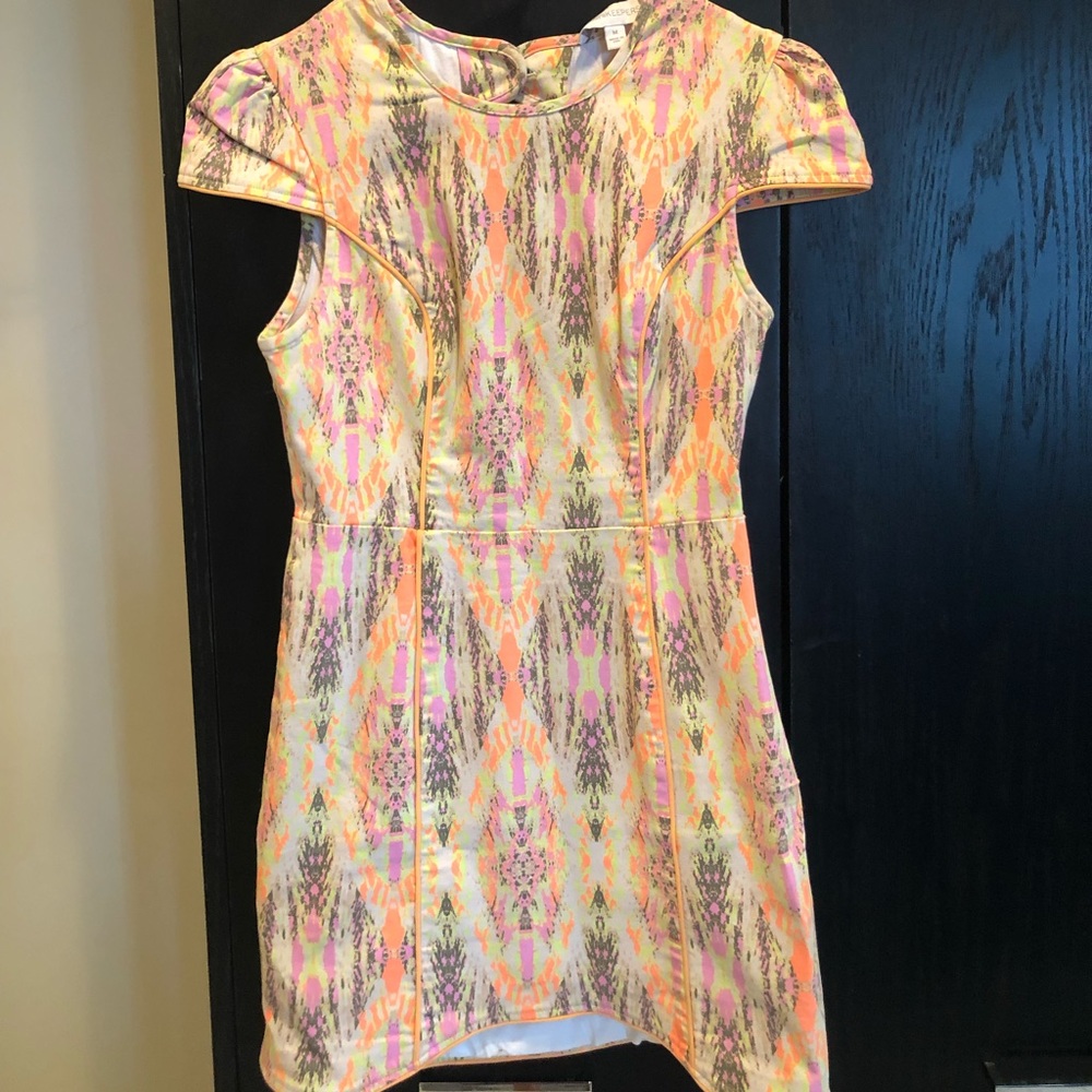 Neon print mink dress